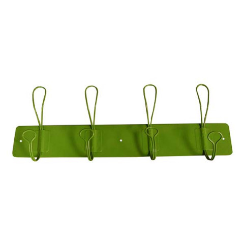 LIME GREEN WALL COAT HOOK  HOLDER 4 HOOKS